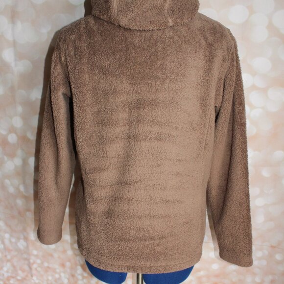 Marmot Brown Faux Fur Full Zip Hooded Jacket Size M Super Soft Style A91040 - Picture 8 of 16